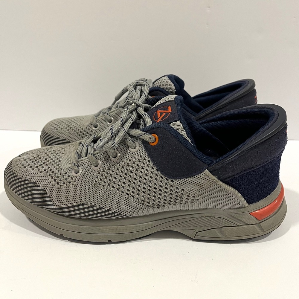 Zeba Hands-Free Grey Navy Blue Mesh Sneakers Mens Size 9 Slip On Athletic Shoes